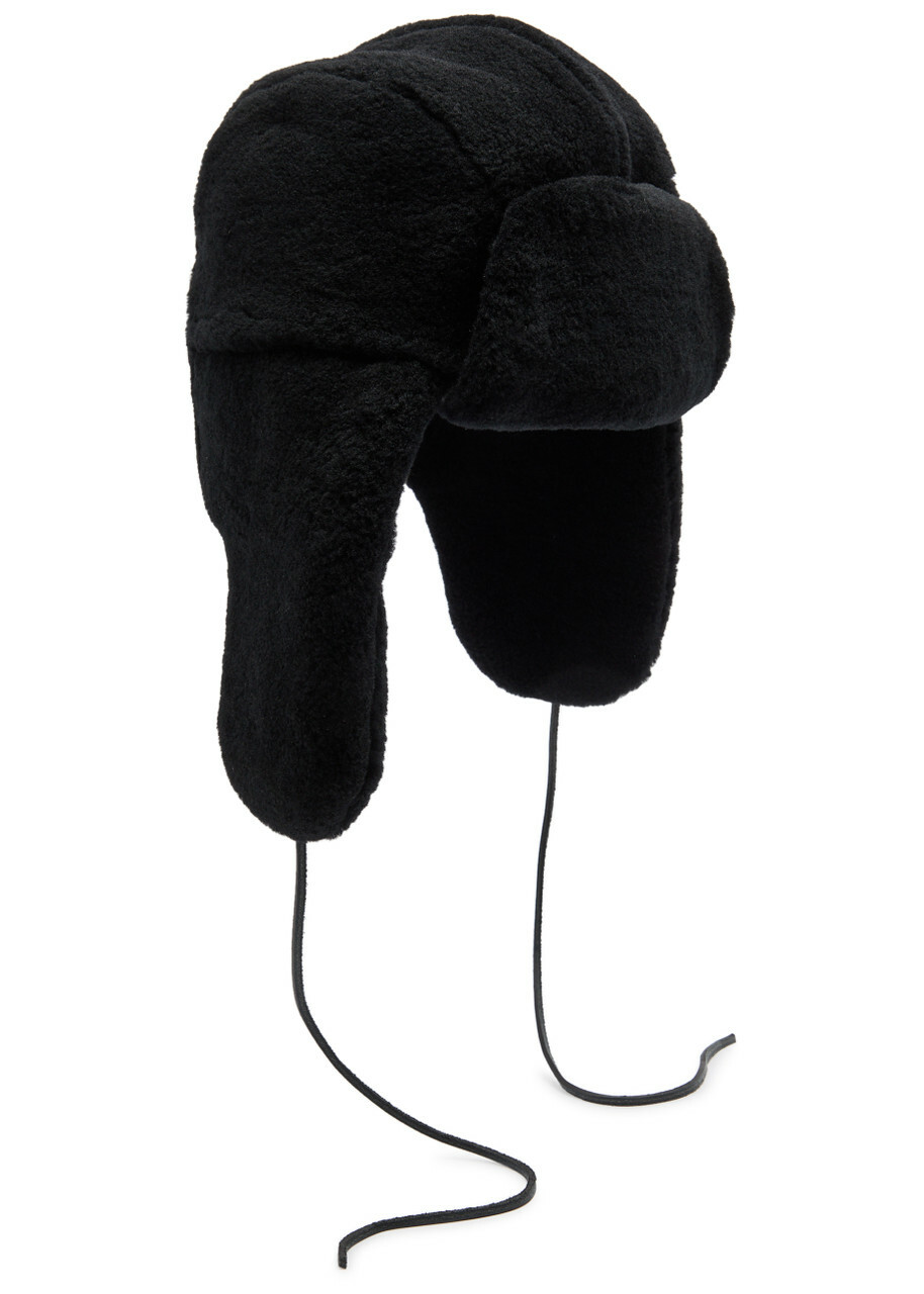 Vince Aviator-style Shearling hat Black