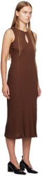 Mame Kurogouchi Brown Random Midi Dress