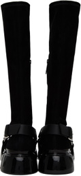 both Black Sculptural Boots
