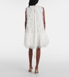 Roksanda Bridal Odette faux feather-trimmed silk minidress