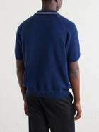 Noah - Striped Organic Cotton Polo Shirt - Blue