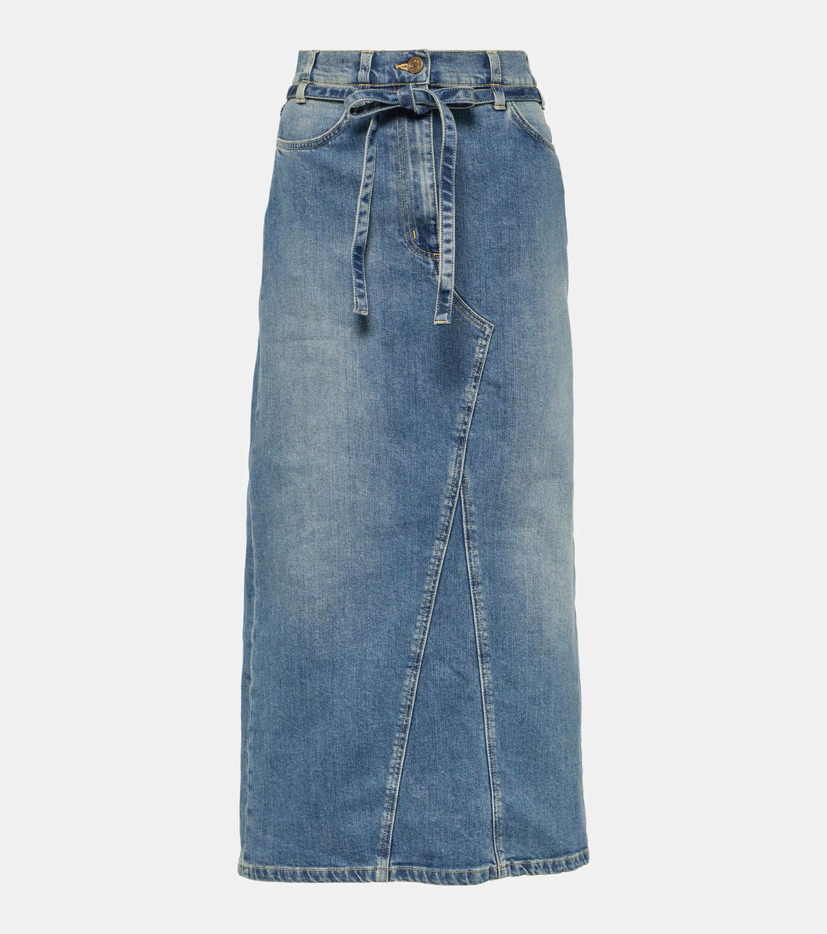 Altuzarra High-rise denim midi skirt