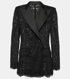 Dolce&Gabbana Floral double-breasted lace blazer