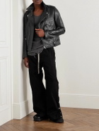 Rick Owens - Stooges Slim-Fit Leather Biker Jacket - Black