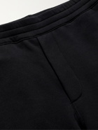 ALEXANDER MCQUEEN - Wide-Leg Logo Webbing-Trimmed Loopback Organic Cotton-Jersey Shorts - Black