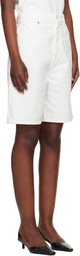 Loulou de Saison White Isu Lds Denim Shorts