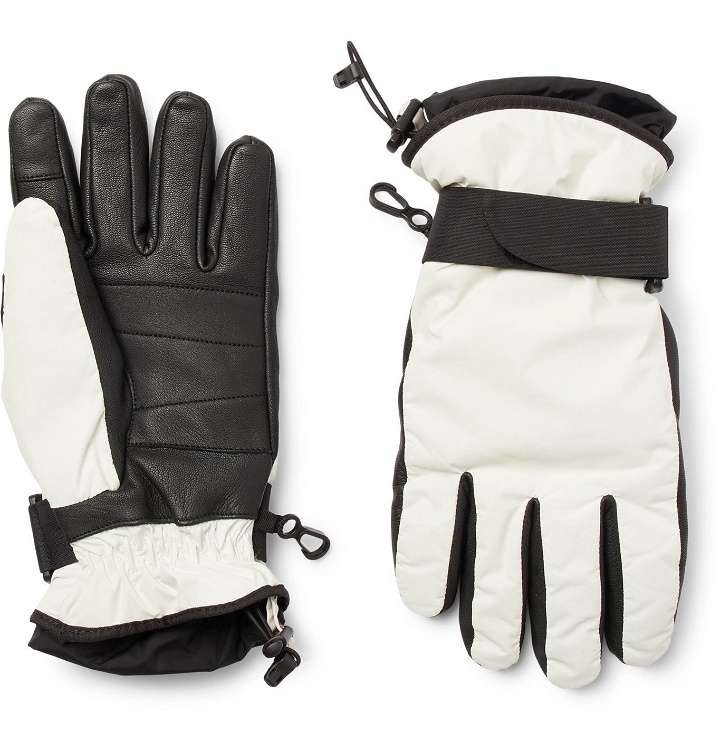 Photo: Moncler Genius - Logo-Appliquéd Leather-Trimmed Ski Gloves - White