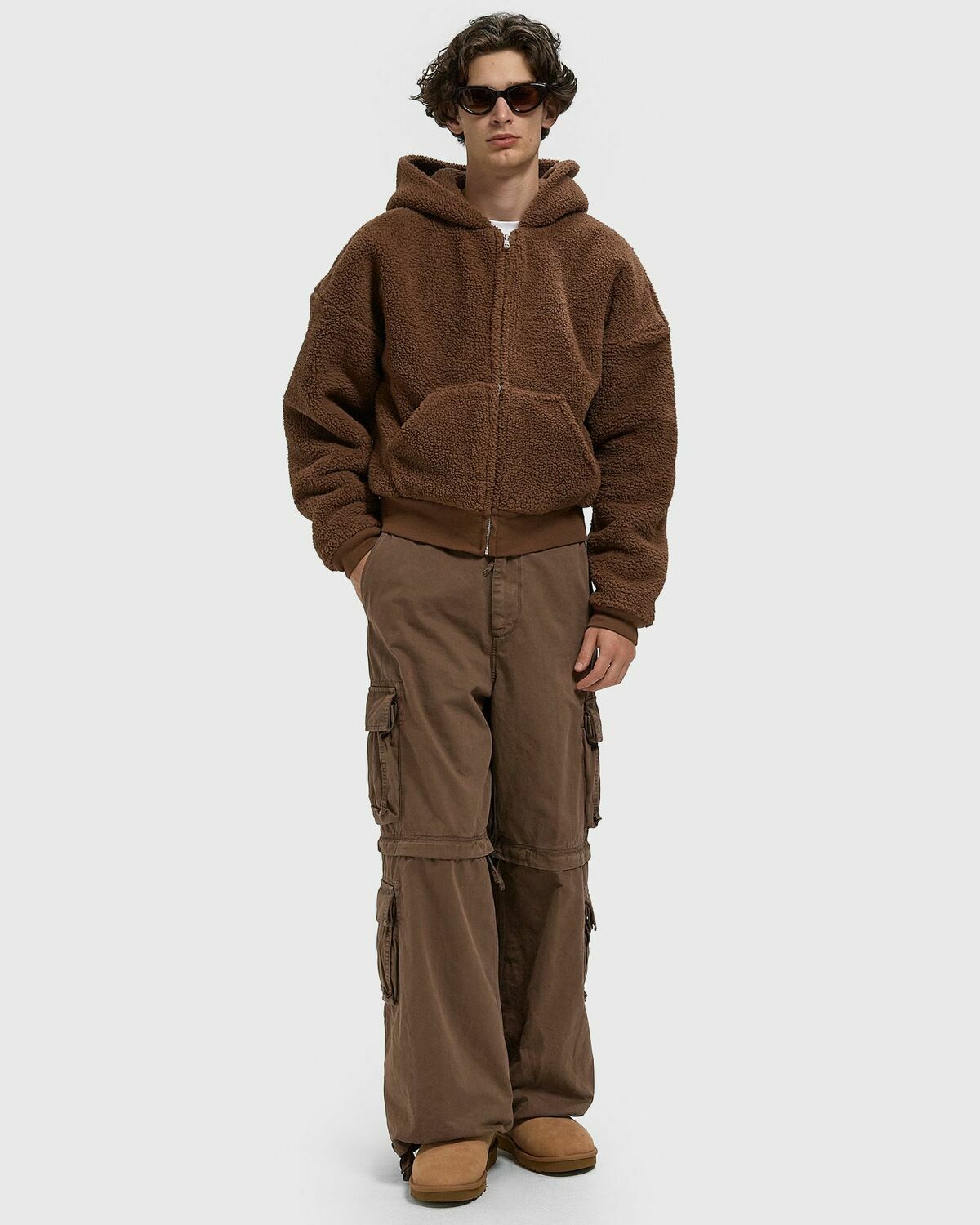 ERL ZIP-OFF CARGO PANTS WOVEN Brown Men ERL