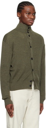 LEMAIRE Khaki Convertible Collar Cardigan