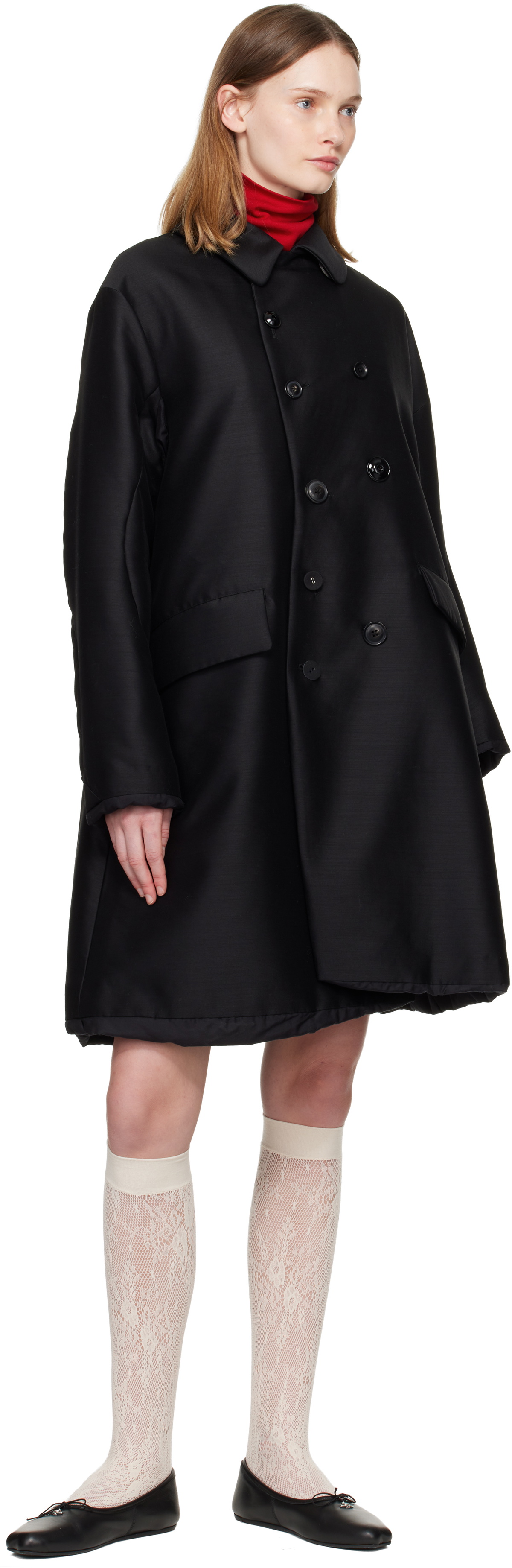 UNDERCOVER Black Uneven Coat