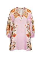 Borgo DE Nor Harlow Floral-print Linen and Cotton-blend Mini Dress Purple