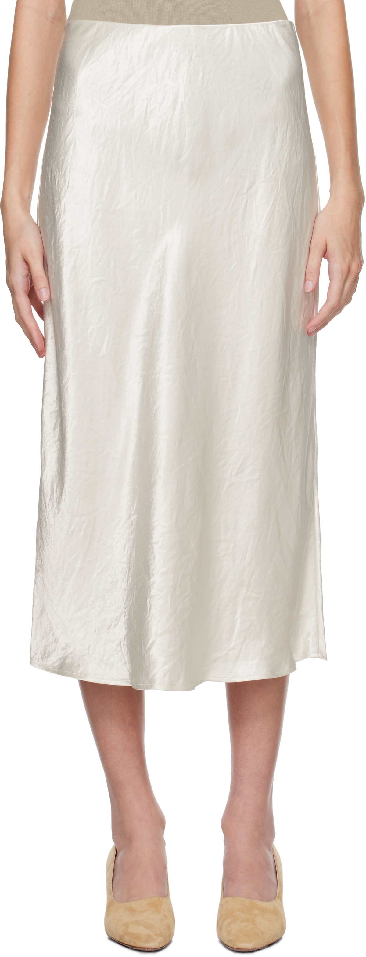 Max Mara Leisure White Alessio Midi Skirt