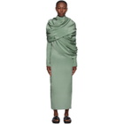 Winnie Green Draped Shoulder Dress
