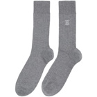 Burberry Grey Embroidered Monogram Socks