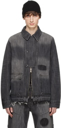 JiyongKim Gray Sun-Bleached Denim Jacket