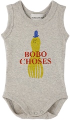 Bobo Choses Baby Gray Squid Bodysuit