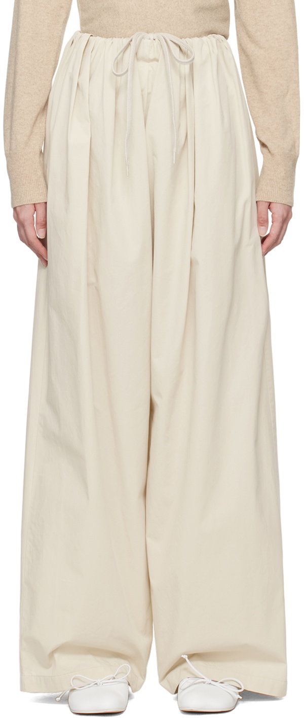 MM6 Maison Margiela Off-White Gathered Trousers MM6 Maison