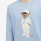 Polo Ralph Lauren Men's Hemingway Bear Crew Neck Jumper in Driftwood Blue