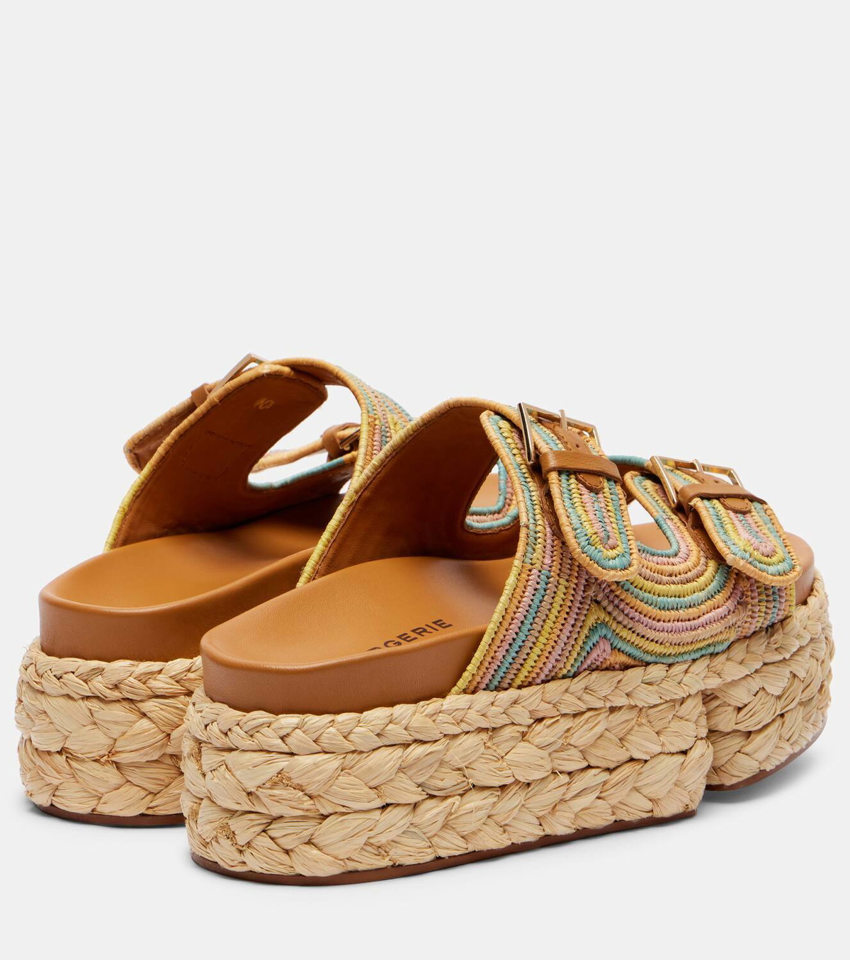 Clergerie Quinie raffia platform slides