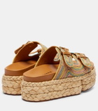 Clergerie Quinie raffia platform slides