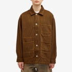 Polar Skate Co. Men's Hickory Stripe Ezra Jacket in Rust