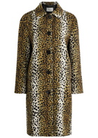 Blumarine Leopard-jacquard Cotton-blend Coat