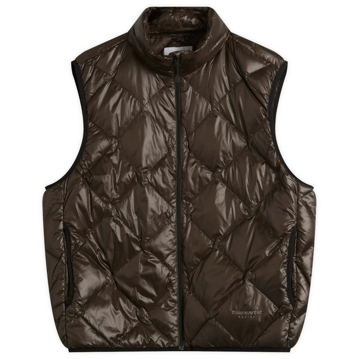 Photo: thisisneverthat Men's PERTEX Light Down Vest in Brown Black