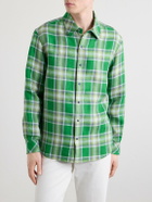 God's True Cashmere - Harbor Checked Linen Shirt - Green