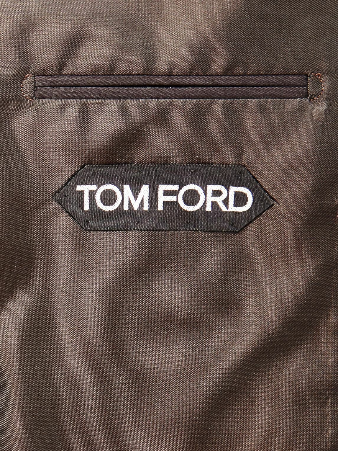 TOM FORD - Double-Breasted Wool and Silk-Blend Suit Jacket - Brown TOM FORD
