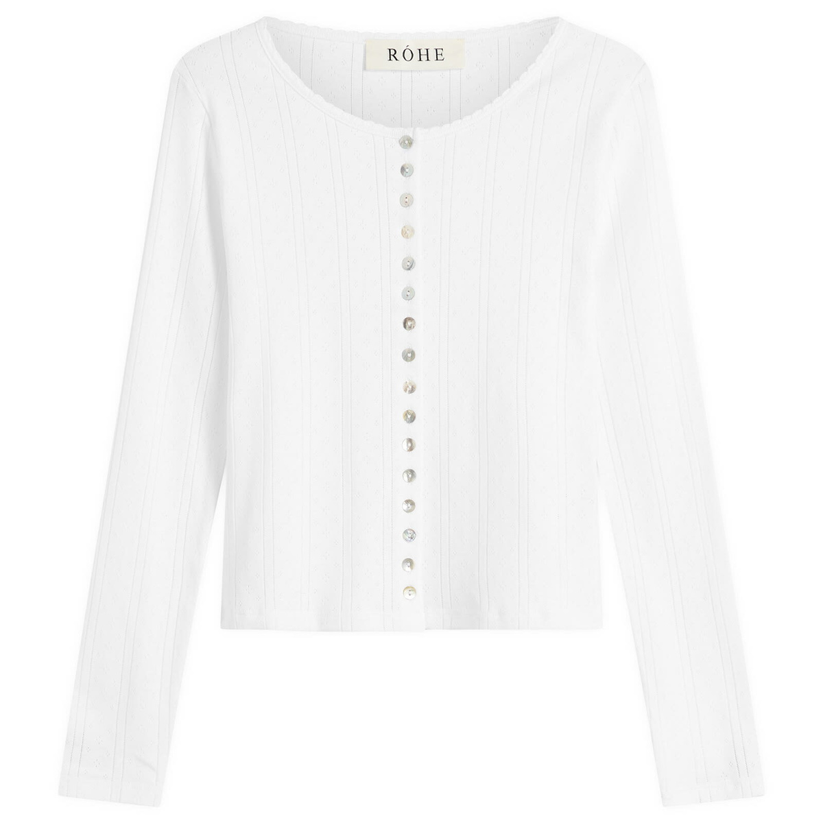 Róhe Women's Rohe Pointelle cardigan in Off White