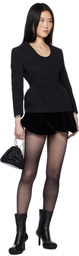 Pushbutton Black Hourglass Blouse