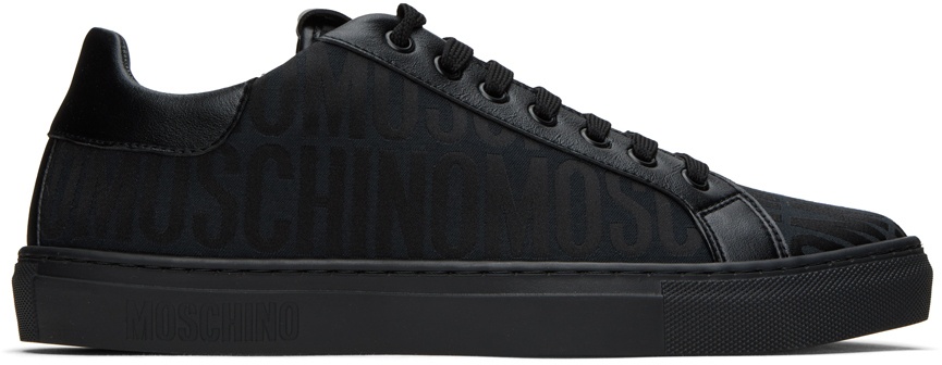 Moschino Black Jacquard Logo Sneakers Moschino