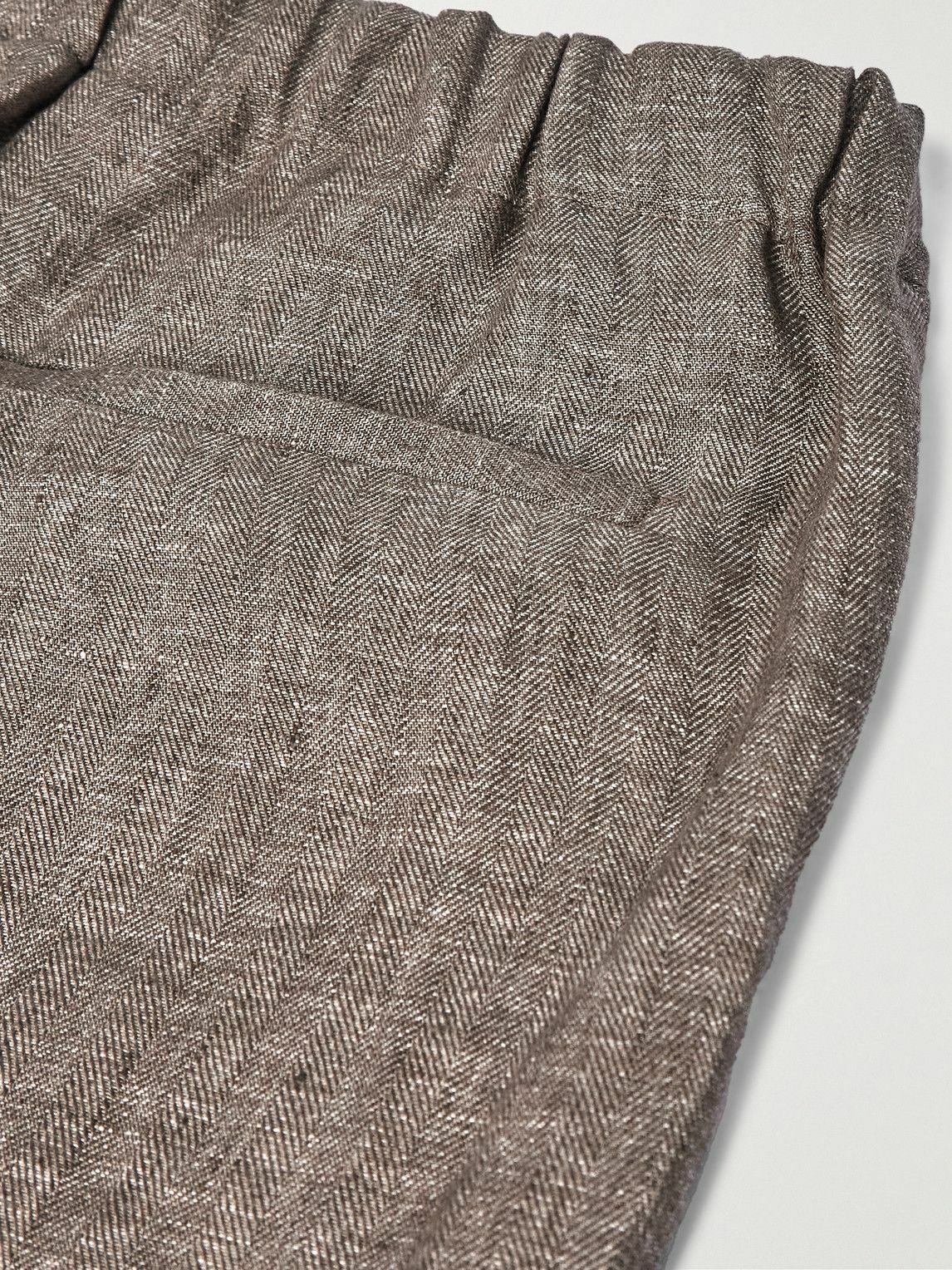 PIACENZA 1733 - Straight-Leg Herringbone Linen Shorts - Neutrals