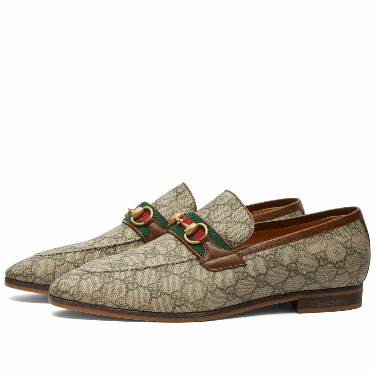 Gucci monogram loafers hot sale