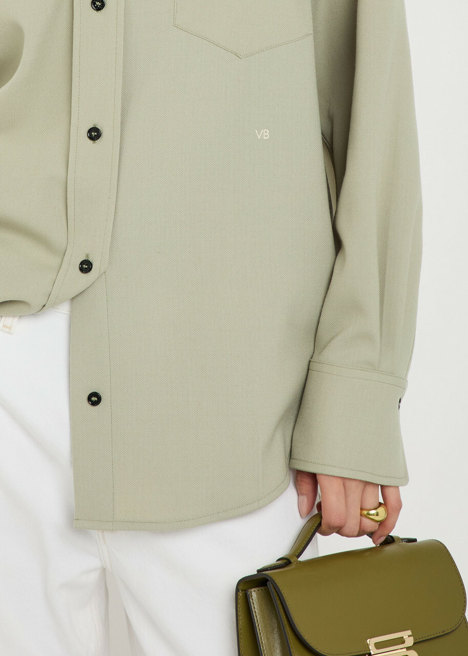 Victoria Beckham Crepe Shirt Sage