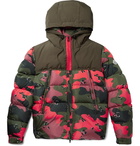 Moncler - Quilted Camouflage-Print Shell Hooded Down Jacket - Red