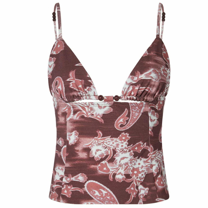 Photo: Miaou Women's Ellie Top in Median Paisley Burgundy