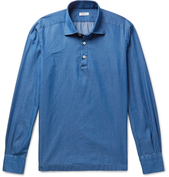 Photo: Kiton - Cotton-Chambray Shirt - Blue