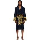 Versace Navy 'I Heart Baroque' Bathrobe
