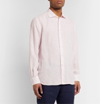 120% - Slim-Fit Garment-Dyed Linen Shirt - Pink