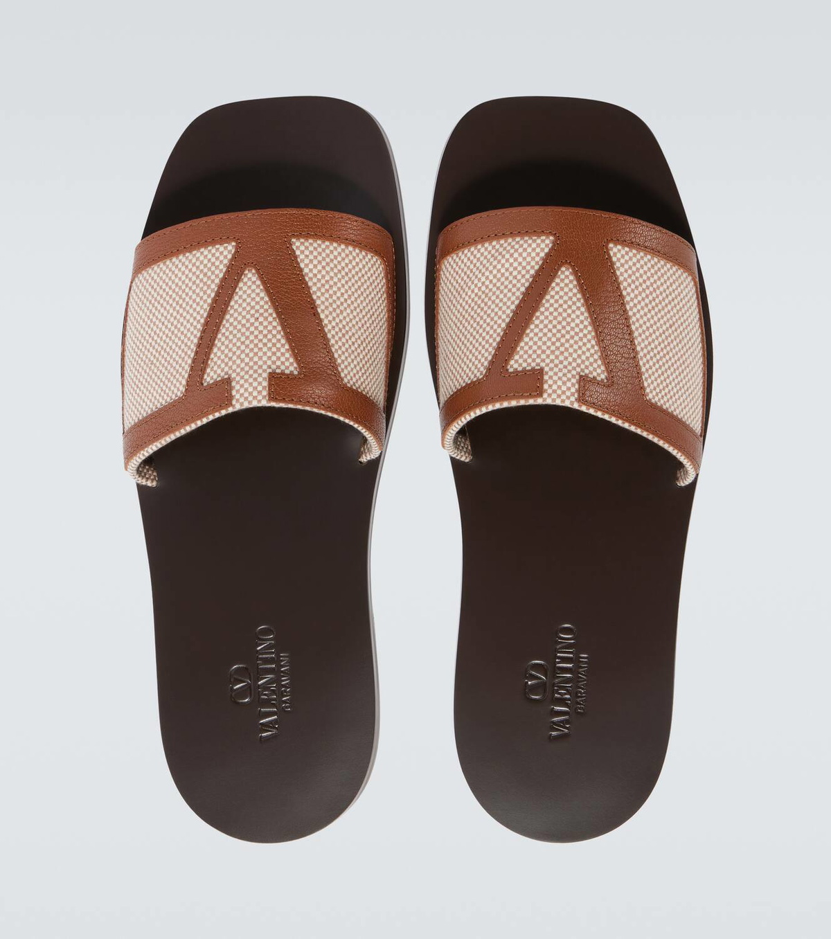 Valentino Garavani VLogo leather-trimmed slides