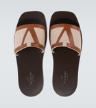 Valentino Garavani VLogo leather-trimmed slides