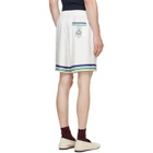 Casablanca White Hotel Emblem Silk Shorts