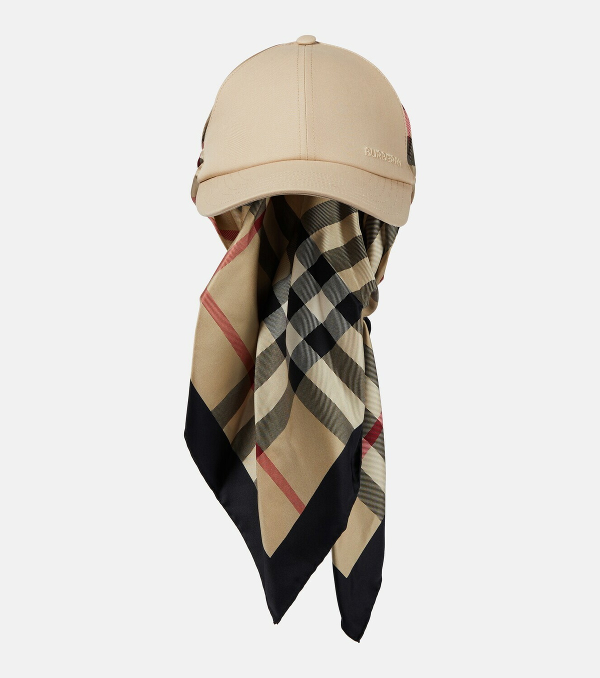 Burberry - Scarf-detail cotton and silk baseball cap