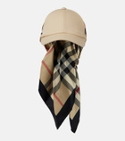 Burberry - Scarf-detail cotton and silk baseball cap