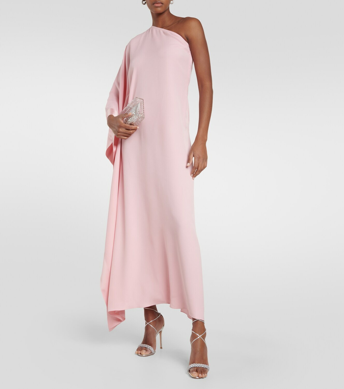 One Shoulder Crepe Gown