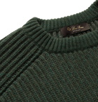 LORO PIANA - Ribbed Mélange Cashmere Sweater - Green