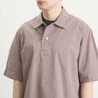MHL by Margaret Howell Men's Offset Placket Polo in Mineral Pink