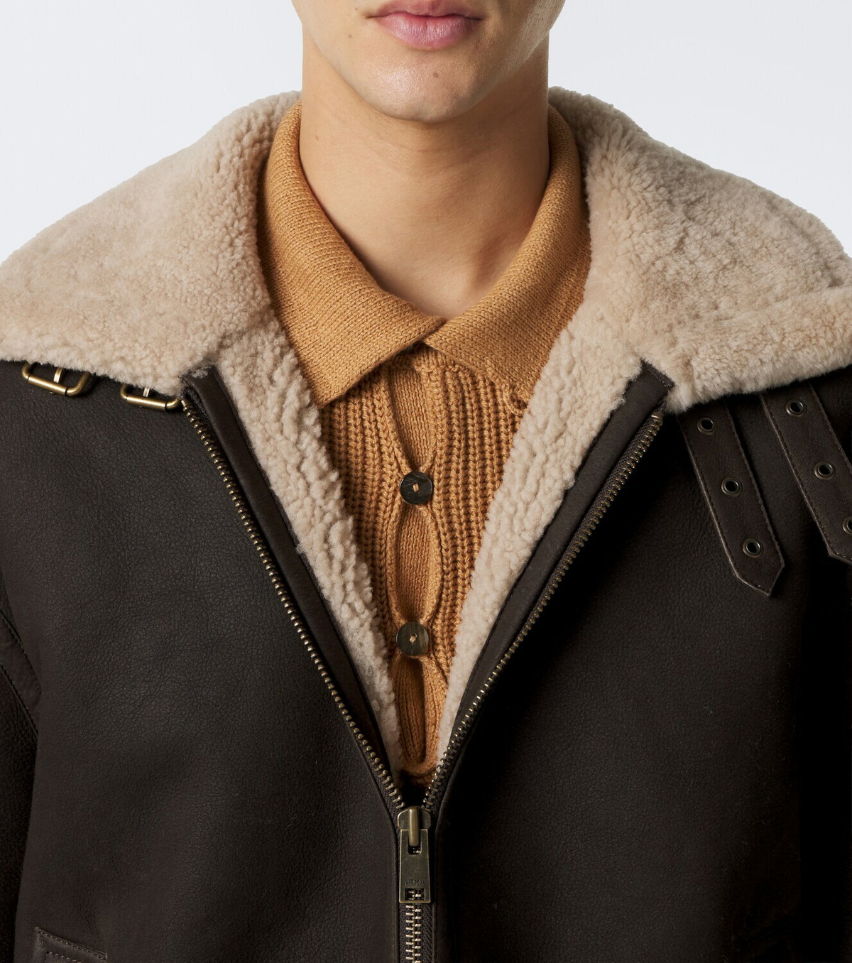 Arma Sano shearling-lined leather jacket
