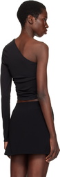 Courrèges Black Twist Asymmetrical Cropped Top
